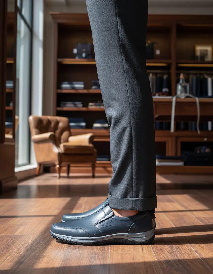 Zapato de Cuero Hombre Sin Cordones Cómodo Casual