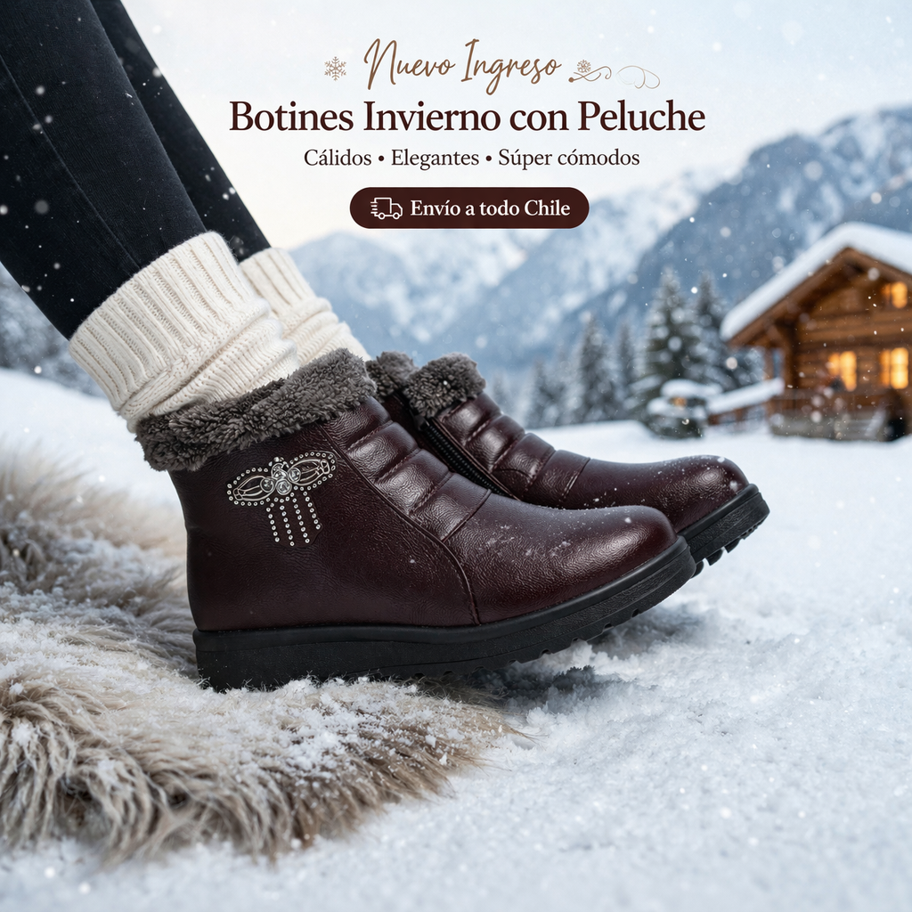 Botines de Invierno con Peluche Mujer – Cómodos, Abrigados y Antideslizantes