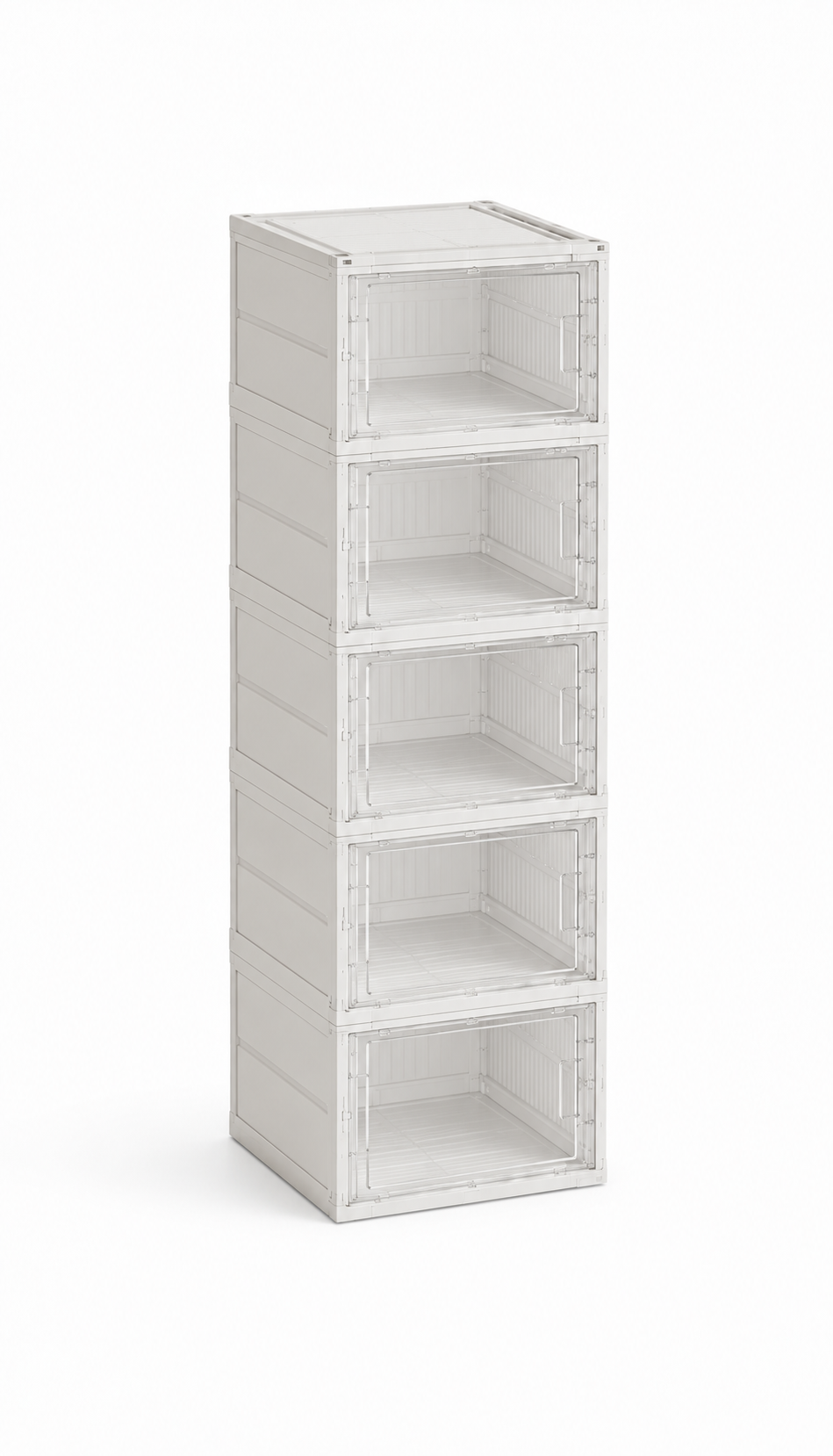 Organizador de Zapatos Apilable 6 Pares | Caja Plegable con Puerta Transparente