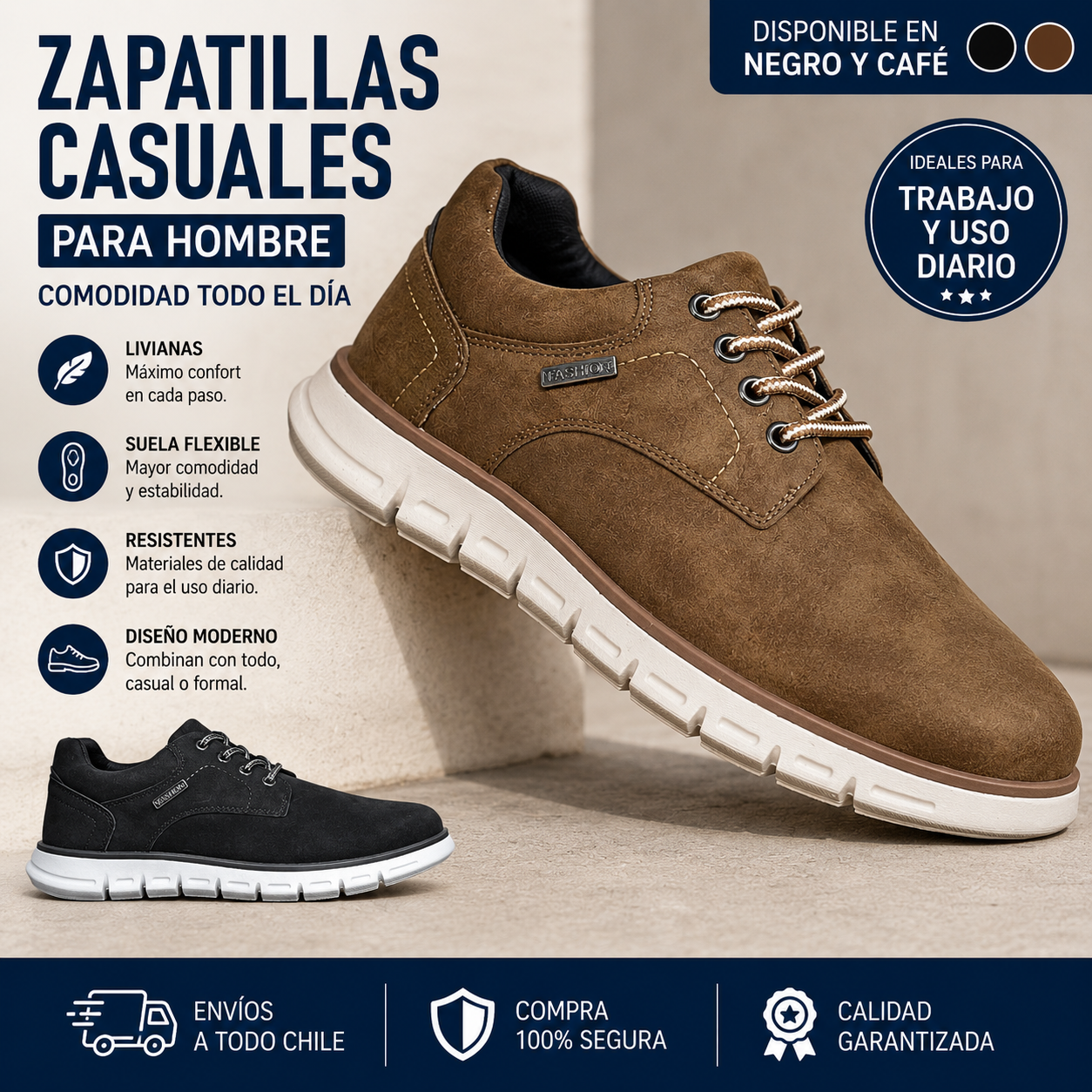Zapatillas Casual Hombre Urban Comfort | Livianas y Cómodas para Uso Diario