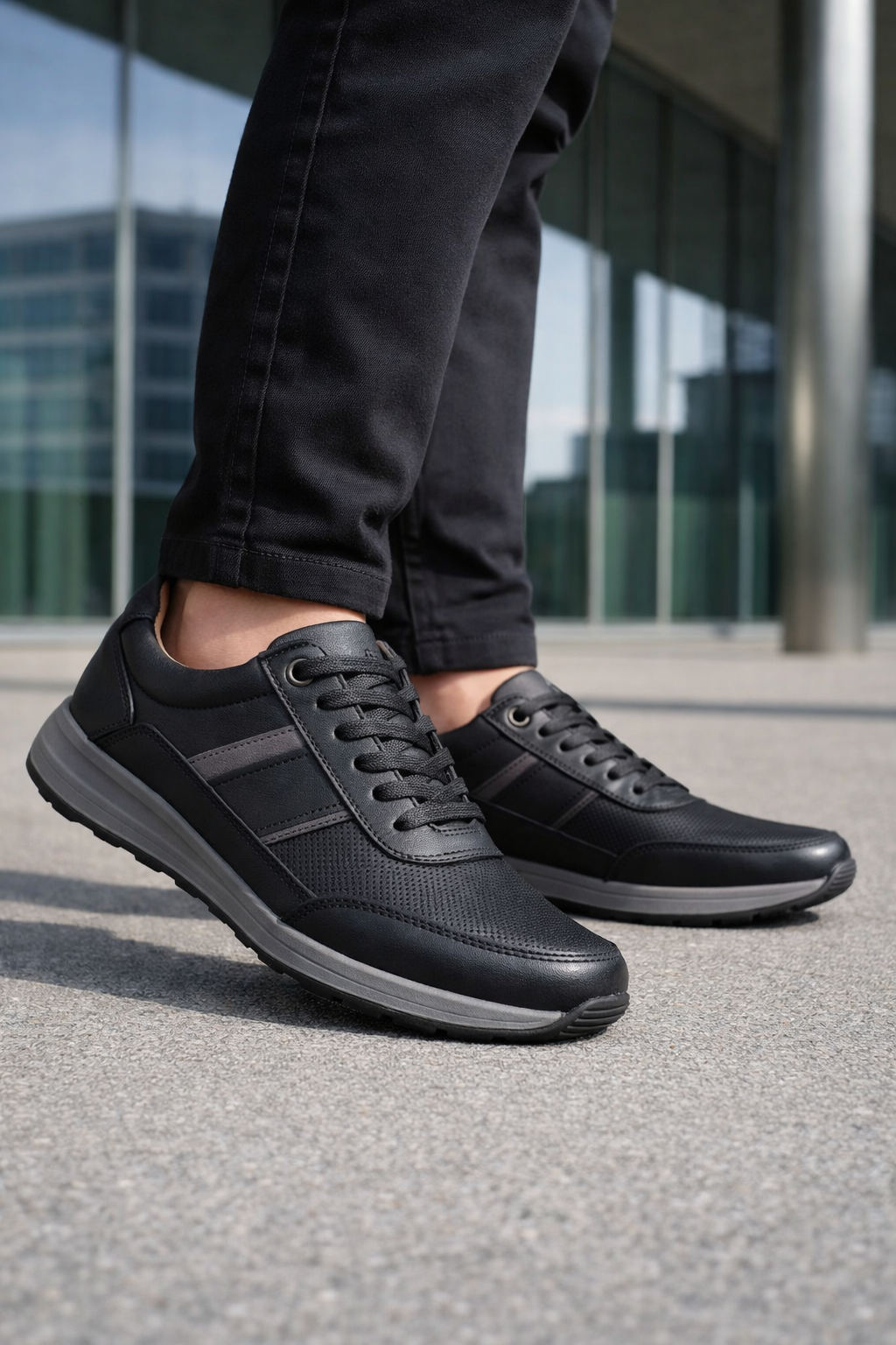 Zapatillas de Cuero Hombre Urbanas con Suela Rubber Antideslizante