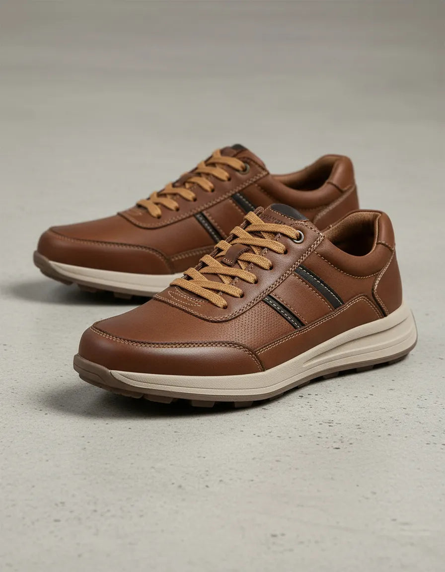 Zapatillas de Cuero Hombre Urbanas con Suela Rubber Antideslizante