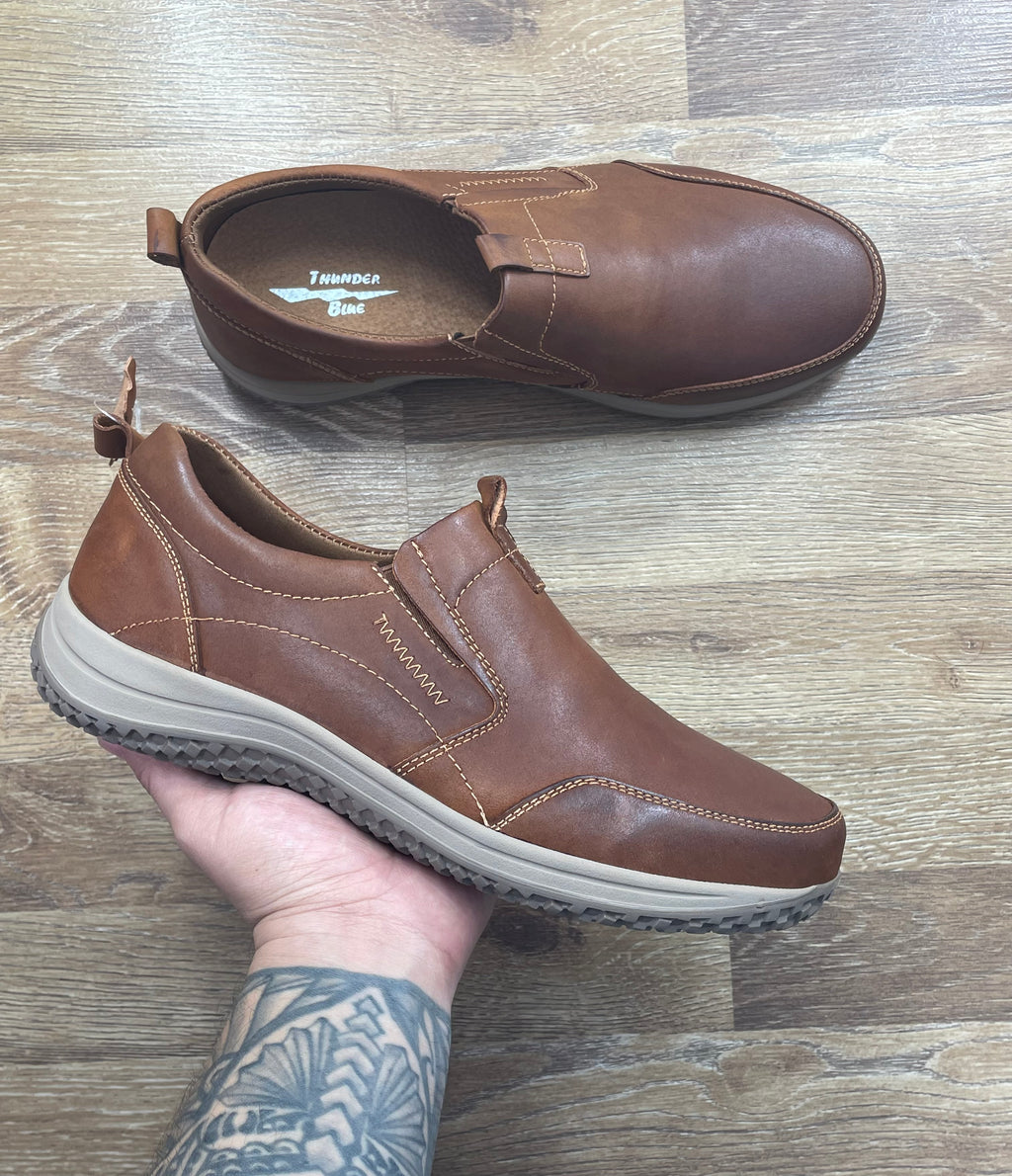 Zapato de Cuero Hombre Sin Cordones Cómodo Casual