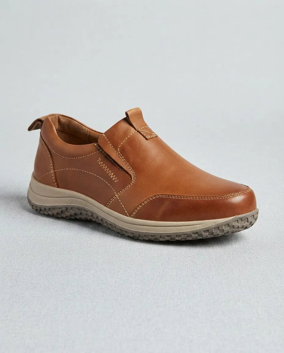 Zapato de Cuero Hombre Sin Cordones Cómodo Casual