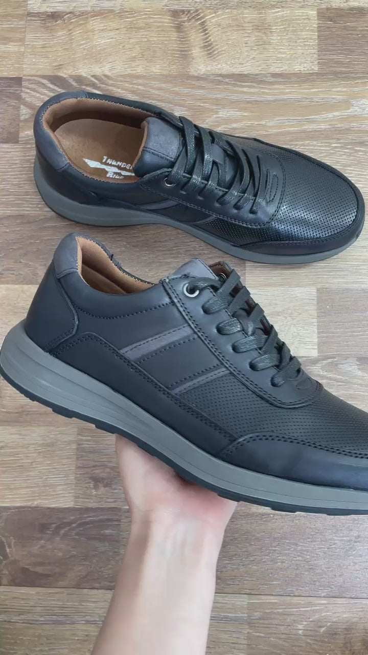 Zapatillas de Cuero Hombre Urbanas con Suela Rubber Antideslizante